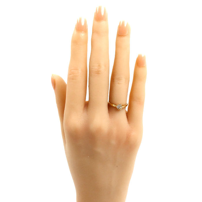 JILLSTUART ジルスチュアート K10YG イエローゴールド リング・指輪 ダイヤモンド 8号 1.1g レディース【中古】