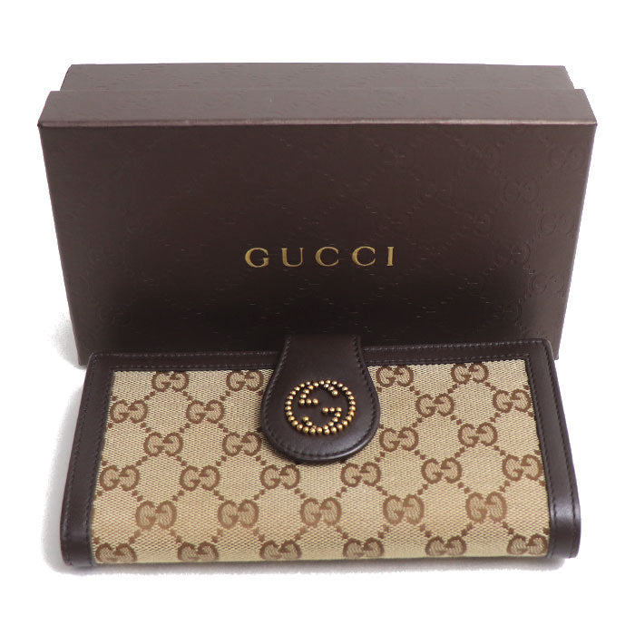 GUCCI グッチ インターロッキングG 長財布 ベージュ 269970 レディース【中古】