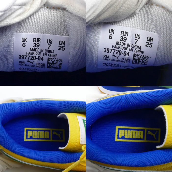 PUMA プーマ ローマ アニバーサリー スニーカー イエロー/グリーン 397720-04 25cm メンズ【中古】【極美品】