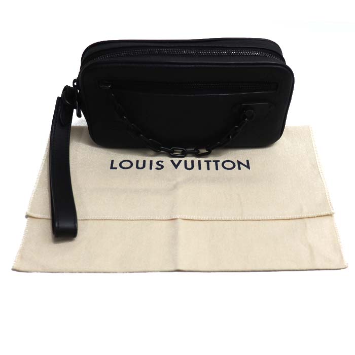 LOUIS VUITTON ルイ・ヴィトン ポシェット ヴォルガ セカンドバッグ トリヨン モノグラム ブラック M55703 IC メンズ【中古】