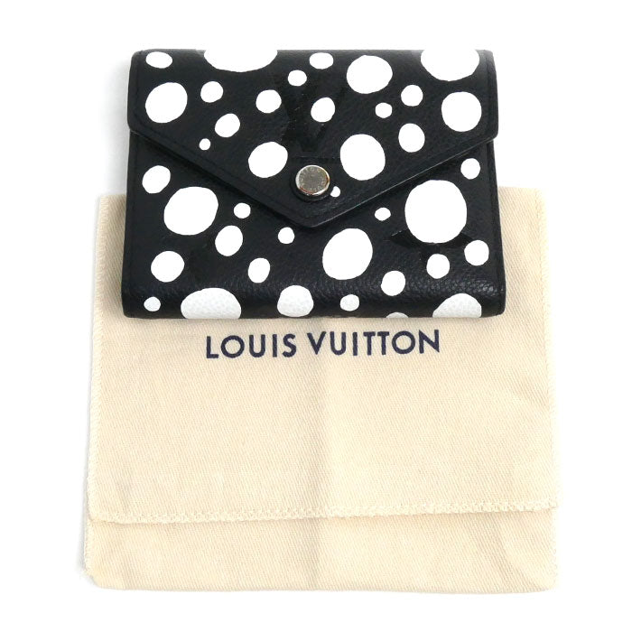 LOUIS VUITTON ルイ・ヴィトン LV×YK ポルトフォイユ ヴィクトリーヌ 三つ折り財布 モノグラム アンプラント 草間彌生 ノワール M82105 ICタグ レディース【中古】
