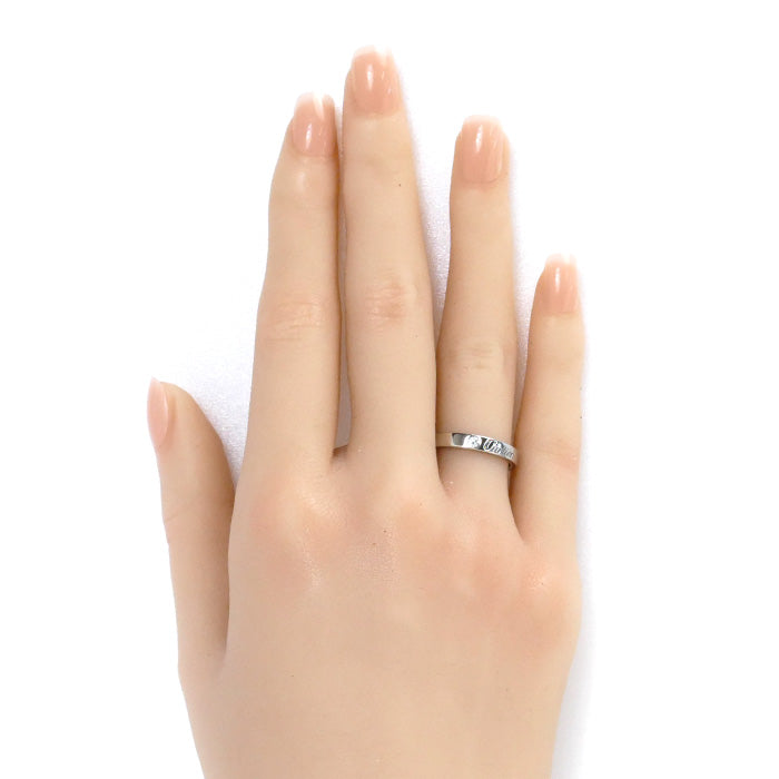 CARTIER カルティエ Pt950プラチナ C ドゥ エングレーブド 1Pダイヤ リング・指輪 B4051350 ダイヤモンド 10号 50 4.7g レディース【中古】【美品】