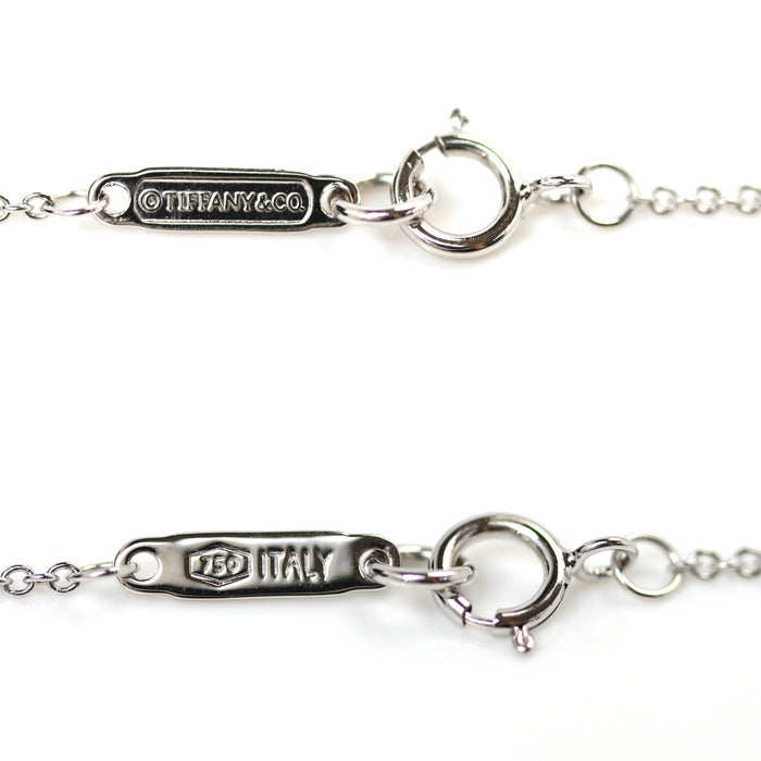 TIFFANY&Co. ティファニー K18WG ホワイトゴールド シグネチャー ネックレス ダイヤモンド 2.1g 41cm レディース【中古】【美品】