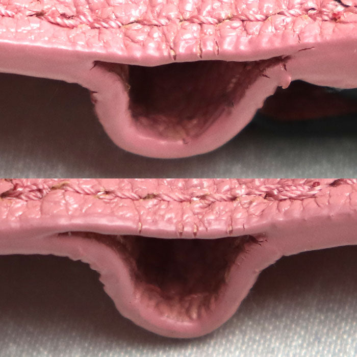 MIUMIU ミュウミュウ コンパクトウォレット バイカラー 三つ折り財布 ピンク ブラック 5MH021 レディース【中古】