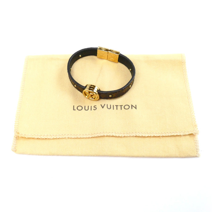 LOUIS VUITTON ルイ・ヴィトン モノグラムキャンバス カーフ ブレスレット・LV サークル リバーシブル ブレスレット M6173F BC0241 17cm レディース【中古】