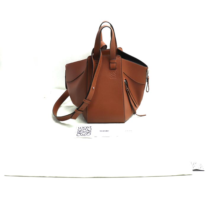 LOEWE ロエベ ハンモック スモール 2Wayショルダーバッグ タン 387.30.S35 レディース【中古】