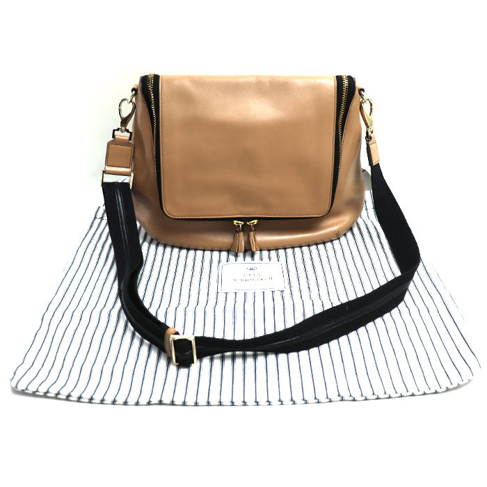 Anya Hindmarch アニヤ・ハインドマーチ マキシジップ ショルダーバッグ ベージュ レディース【中古】