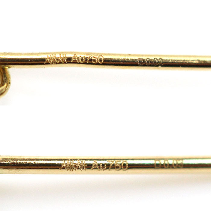 AHKAH アーカー K18YG イエローゴールド ハートパヴェデュオ フープ ダイヤ ピアス AK1465010400 ダイヤモンド0.03ct/0.03ct 2.4g レディース【中古】