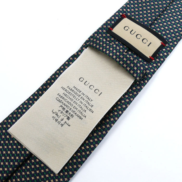 GUCCI グッチ アニマリエ ビー ネクタイ グリーン マルチカラー 714694 4EAAW メンズ【中古】【美品】