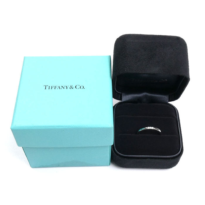 TIFFANY&Co. ティファニー Pt950プラチナ クラシックバンドリング 3Pダイヤ リング・指輪 61000968 ダイヤモンド 14号 3.6g レディース【中古】【美品】