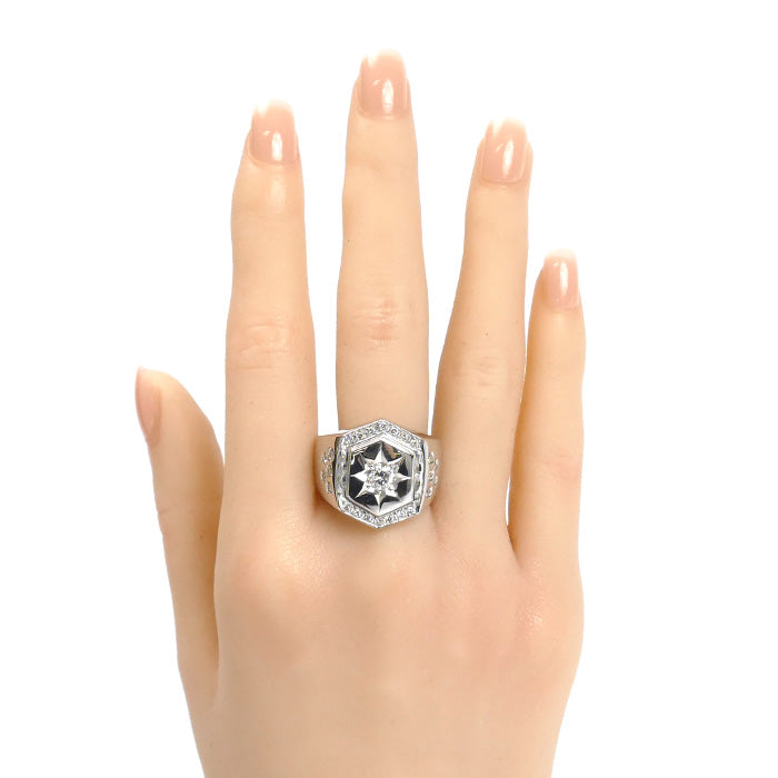 Pt900プラチナ リング・指輪 ダイヤモンド0.51ct/0.53ct 24号 37.4g メンズ【中古】【美品】