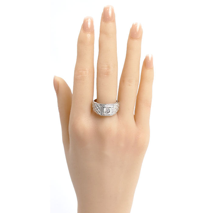 Pt900プラチナ リング・指輪 ダイヤモンド0.25ct 20号 12.5g メンズ【中古】