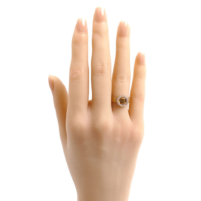K18PG ピンクゴールド リング・指輪 ダイヤモンド0.26ct 12号 3.8g レディース【中古】【美品】