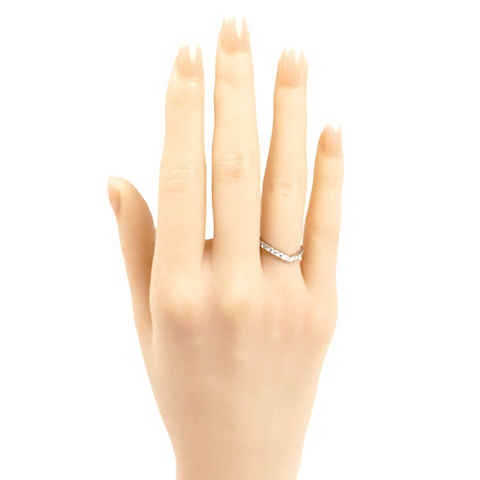 TRECENTI トレセンテ Pt950プラチナ ハーフエタニティVO1 リング・指輪 ET-SHB ダイヤモンド0.33ct 5号 2.9g Vライン レディース【中古】