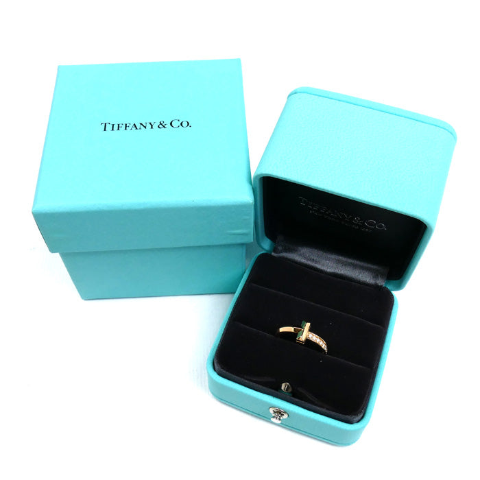 TIFFANY&Co. ティファニー K18PG ピンクゴールド Tワン 9Pダイヤ リング・指輪 67795261 ダイヤモンド 8号 4.2g レディース【中古】