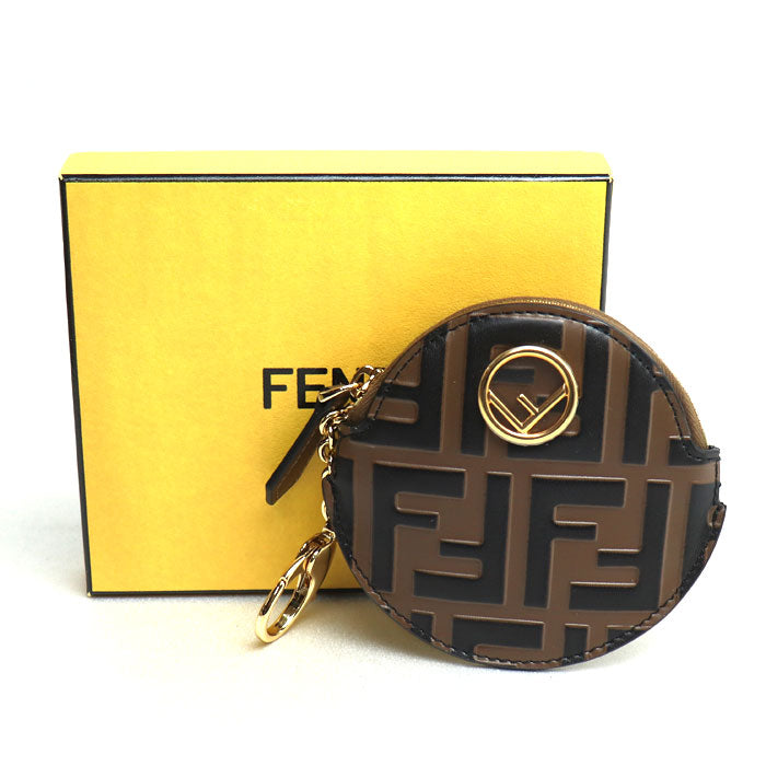 FENDI フェンディ エフイズ ズッカ コインケース ブラウン 8M0444 レディース【中古】【美品】