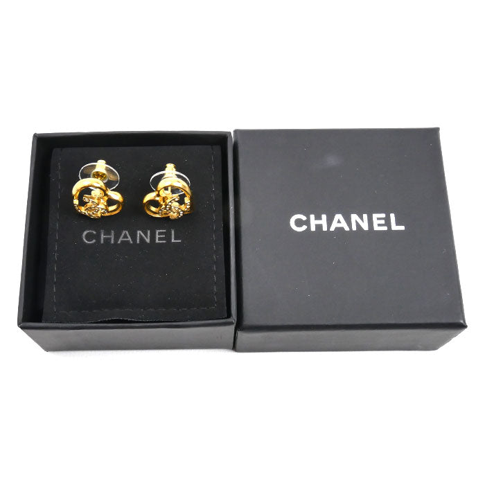 CHANEL シャネル ココマーク メタル ストラス ハート ピアス ABA103 レディース【中古】