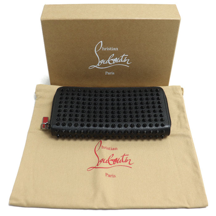 Christian Louboutin クリスチャンルブタン パエトーネ 長財布 ラウンドファスナー ブラック×レッド 1165044CM53 ユニセックス【中古】