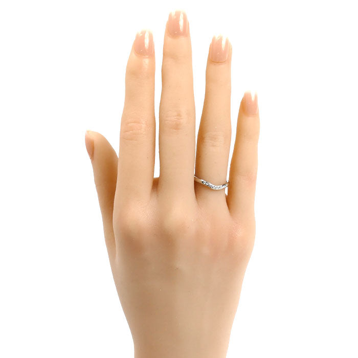 TIFFANY&Co. ティファニー Pt950プラチナ カーブド ダイヤ リング・指輪 60016939 ダイヤモンド 9号 3.4g レディース【中古】【美品】