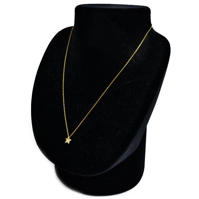 STAR JEWELRY スタージュエリー K18YG イエローゴールド 星 スター ダイヤ ネックレス ダイヤモンド0.05ct 2g 40cm レディース【中古】