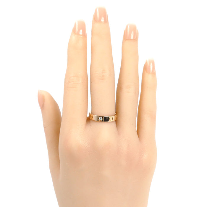 CARTIER カルティエ K18PG ピンクゴールド ミニラブ 1Pダイヤ リング・指輪 ダイヤモンド 13号 53 4.5g レディース【中古】【美品】