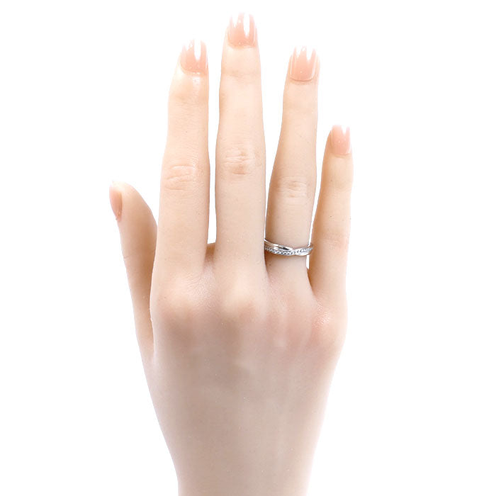 HARRY WINSTON ハリーウィンストン Pt950プラチナ トリスト ワンロウ ダイヤ リング・指輪 WBDPRD1RTST ダイヤモンド 7号 4.6g レディース【中古】【美品】