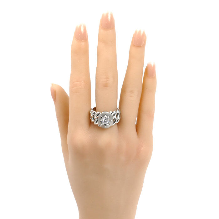 Pt900プラチナ リング・指輪 ダイヤモンド0.52ct 20号 22.5g メンズ【中古】【美品】