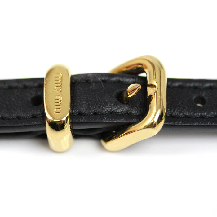 MIUMIU ミュウミュウ トリック キーリング キーホルダー ネイビー ブラック ゴールド 5TL510_ACRT_F0G52 レディース【中古】【美品】