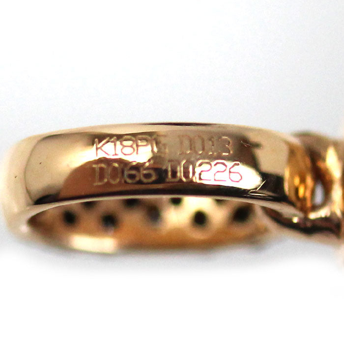 K18PG ピンクゴールド クロス ペンダントトップ ダイヤモンド0.226ct/0.13ct ブラックダイヤモンド0.66ct 3.5g ユニセックス【中古】【美品】