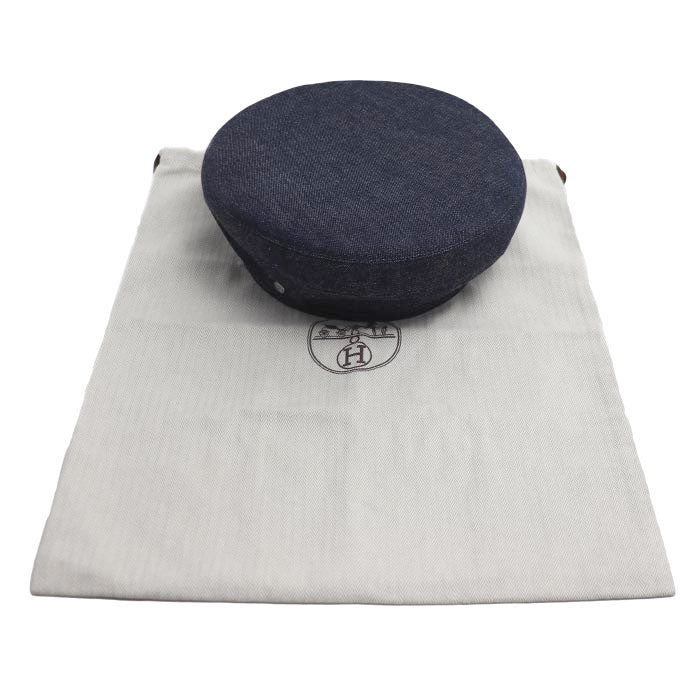 HERMES エルメス デニム ベレー帽 ブルー
57 レディース【中古】【美品】