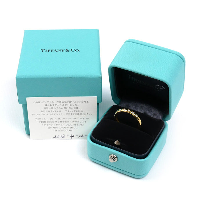 TIFFANY&Co. ティファニー K18YG イエローゴールド スタッキングバンド 5Pダイヤ リング・指輪 60017172 ダイヤモンド 11号 4.1g レディース【中古】