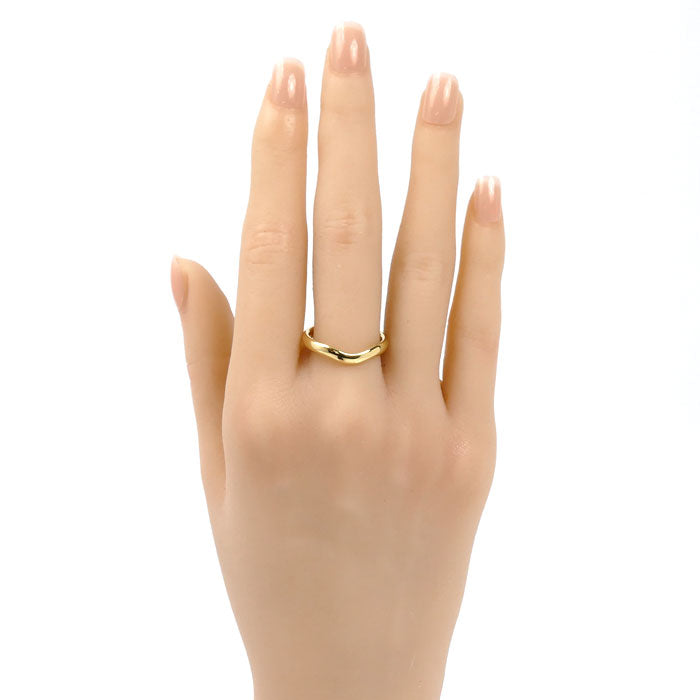 TIFFANY&Co. ティファニー K18YG イエローゴールド カーブドバンド リング・指輪 15号 4.7g レディース【中古】【美品】