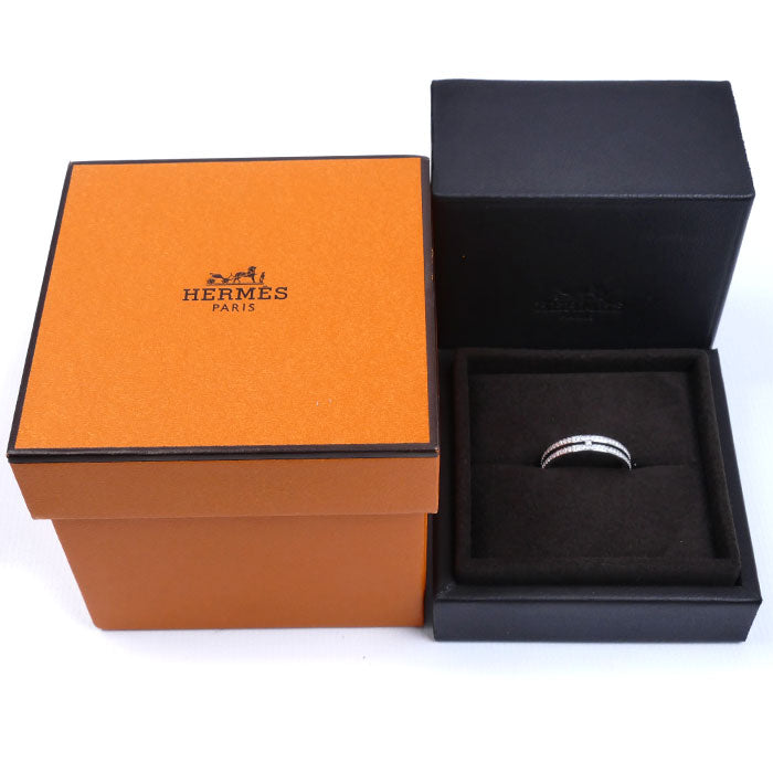 HERMES エルメス K18WG ホワイトゴールド アリアンヌPM ダイヤ リング・指輪 H119698B 00053 ダイヤモンド 13号 53 2.6g レディース【中古】【美品】