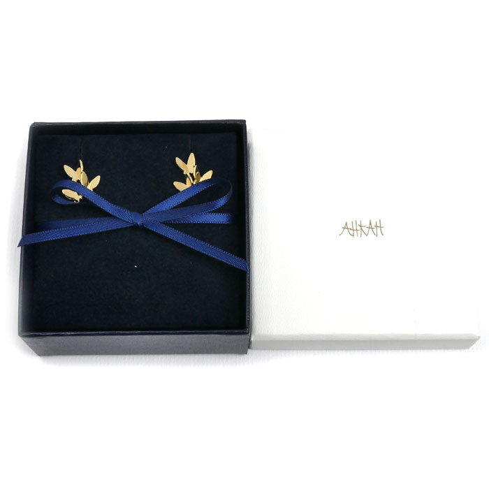 AHKAH アーカー K18YG イエローゴールド 蝶 ピアス AK1421010400 2.1g セット売り レディース【中古】【美品】