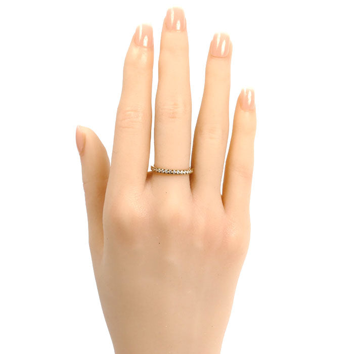 TIFFANY&Co. ティファニー K18PG ピンクゴールド ハーフエタニティ リング・指輪 ダイヤモンド 13号 2.4g レディース【中古】