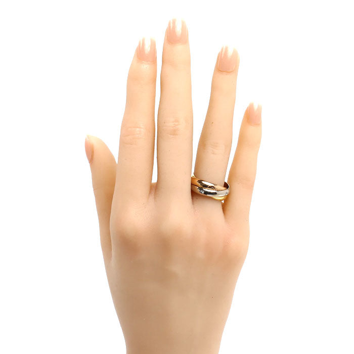 CARTIER カルティエ K18YG/PG/WG トリニティ 5Pダイヤ リング・指輪 B4236453 ダイヤモンド 13号 53 9.7g レディース【中古】【美品】