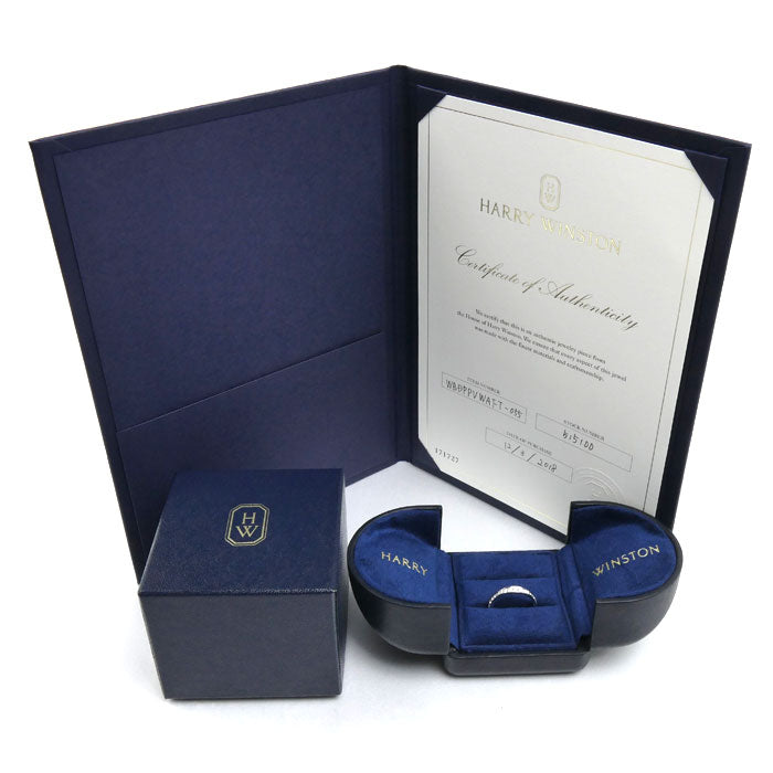 HARRY WINSTON ハリーウィンストン Pt950プラチナ パヴェ ウェーブ リング・指輪 WBDPPVWAFT-055 ダイヤモンド 10号 50 3.0g レディース【中古】【美品】