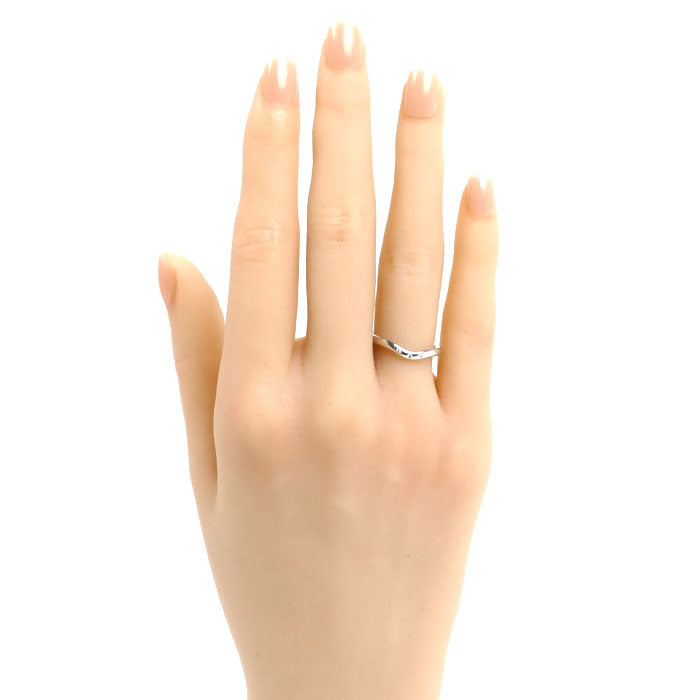 TIFFANY&Co. ティファニー K18WG ホワイトゴールド カーブドバンド 3PD リング・指輪 ダイヤモンド 10.5号 2.9g レディース【中古】【美品】