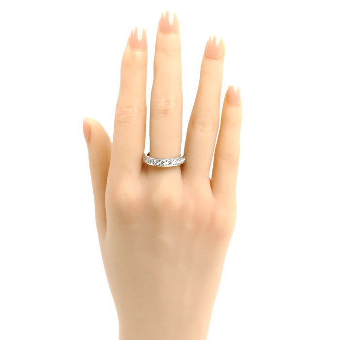 Pt950プラチナ ハーフエタニティ リング・指輪 ダイヤモンド0.70ct 15号 9.0g レディース【中古】