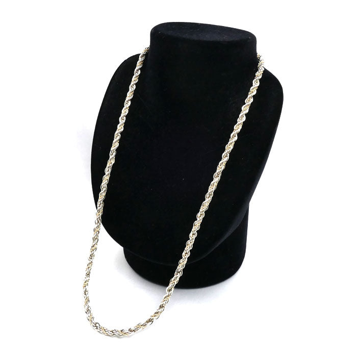TIFFANY&Co. ティファニー シルバー K14YG イエローゴールド ツイスト ネックレス 51.9g 60cm オールドティファニー ユニセックス【中古】