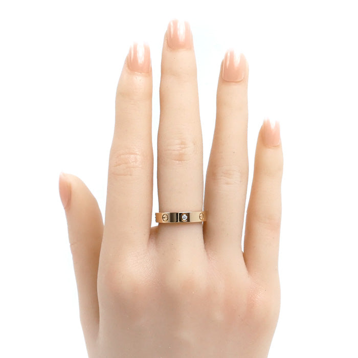 CARTIER カルティエ K18PG ピンクゴールド ミニラブ 1Pダイヤ リング・指輪 B4050752 ダイヤモンド 11.5号 52 4.3g レディース【中古】