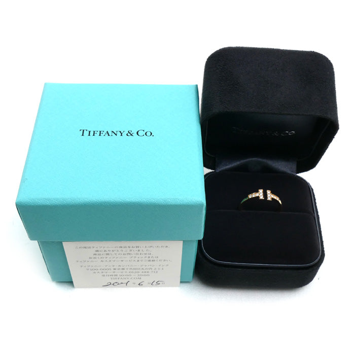 TIFFANY&Co. ティファニー K18PG ピンクゴールド Tワイヤー ダイヤ リング・指輪 60147328 ダイヤモンド 14号 2.4g レディース【中古】