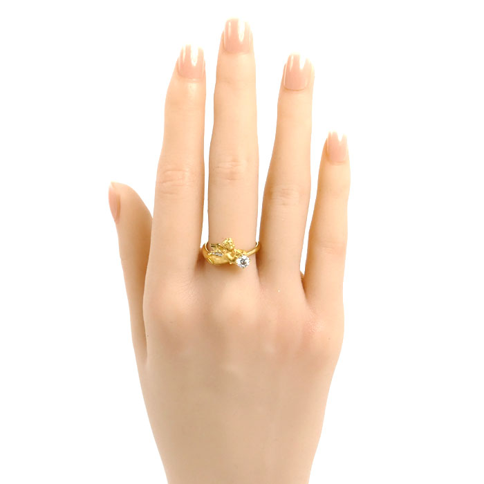 Carrera y Carrera カレライカレラ K18YG イエローゴールド 天使 エンジェル リング・指輪 ダイヤモンド0.301ct 14号 4.5g レディース【中古】【美品】