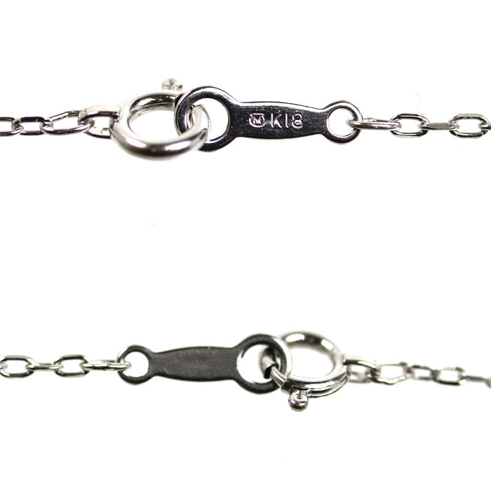 MIKIMOTO ミキモト K18WG ホワイトゴールド ネックレス 小豆 1.8g 40cm レディース【中古】