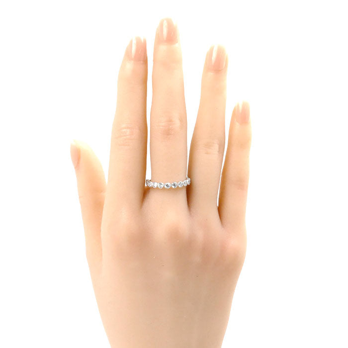 K18WG ホワイトゴールド リング・指輪 ダイヤモンド0.56ct 13号 2.0g ミル打ち レディース【中古】