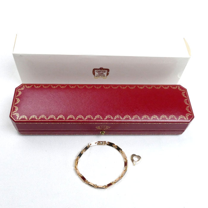 CARTIER カルティエ K18PG ピンクゴールド フィガロ ブレスレット 20.8g 18cm 150周年 レディース【中古】【美品】