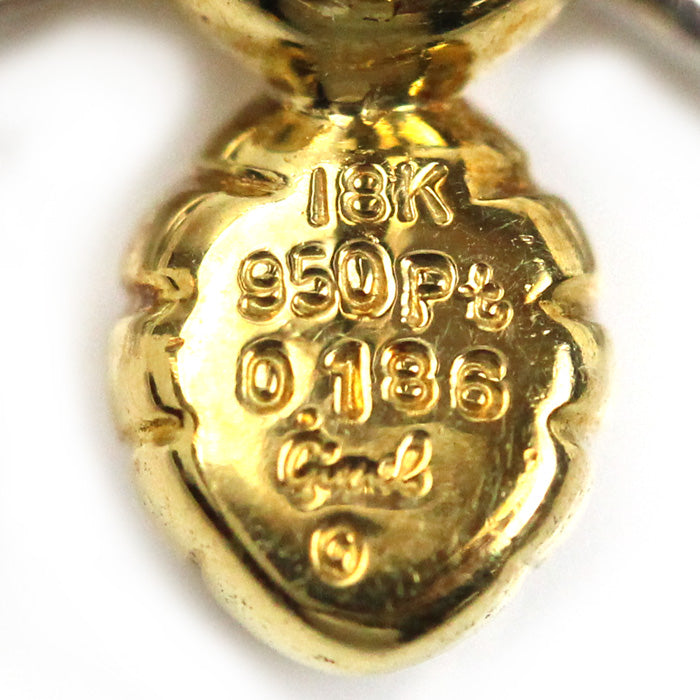 Gimel ギメル K18YG イエローゴールド Pt950プラチナ 蜂 ブローチ ダイヤモンド0.186ct 1.8g ミツバチ ピンブローチ レディース【中古】【美品】