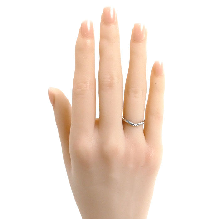 TIFFANY&Co. ティファニー Pt950プラチナ カーブドバンド 9Pダイヤ リング・指輪 60016937 ダイヤモンド 7号 3.0g レディース【中古】【美品】