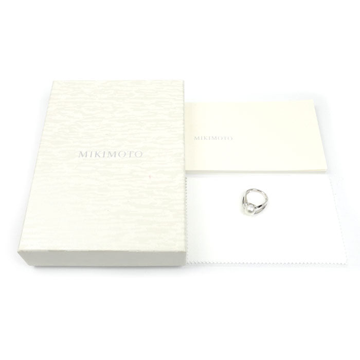 MIKIMOTO ミキモト K18WG ホワイトゴールド Mコレクション リング・指輪 PYR-1809U アコヤパール約8.6mm ダイヤモンド 10号 6.3g レディース【中古】【美品】