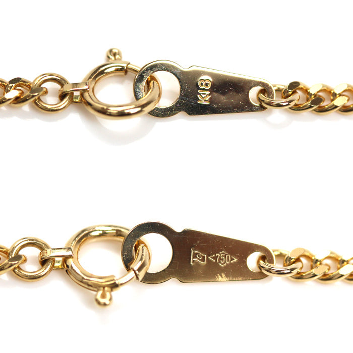 K18YG イエローゴールド ネックレス 喜平2面カット 10.2g 45cm ユニセックス【中古】